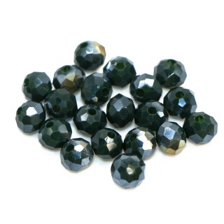 Бусины рондели 4*3мм, темно-зеленый матовый с покрытием АВ.